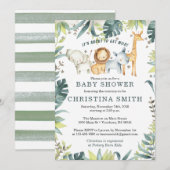 Kinderdusche Einladungen Jungle Animals (Vorne/Hinten)