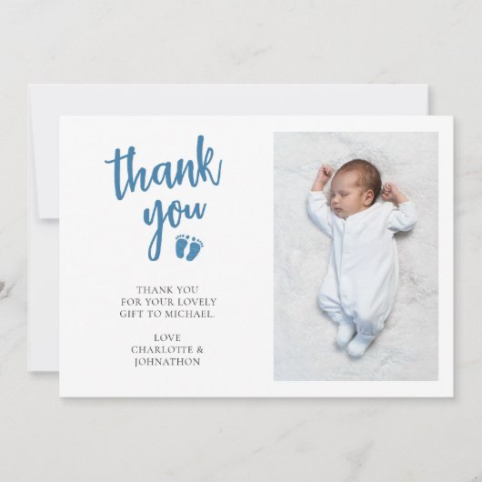 Kinderdusche-Foto Dankeskarte (Vorderseite)