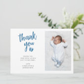 Kinderdusche-Foto Dankeskarte (Stehend Vorderseite)