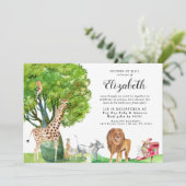 Kinderdusche für afrikanische Tiere - Einladung (Stehend Vorderseite)