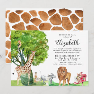 Kinderdusche für afrikanische Tiere - Einladung