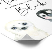 Kinderdusche für Arktis dekorieren ein Blockzeiche Poster (Ecke)