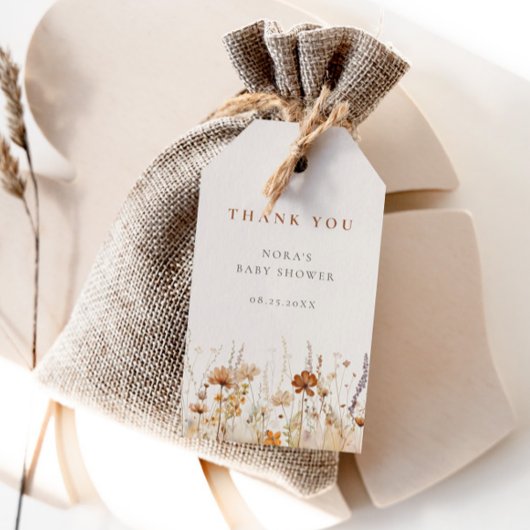 Kinderdusche für die Wildblume im Herbst Geschenkanhänger