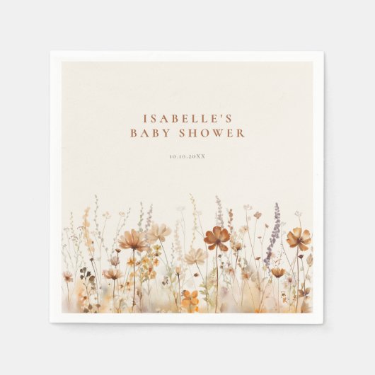 Kinderdusche für die Wildblume im Herbst Serviette (Vorderseite)