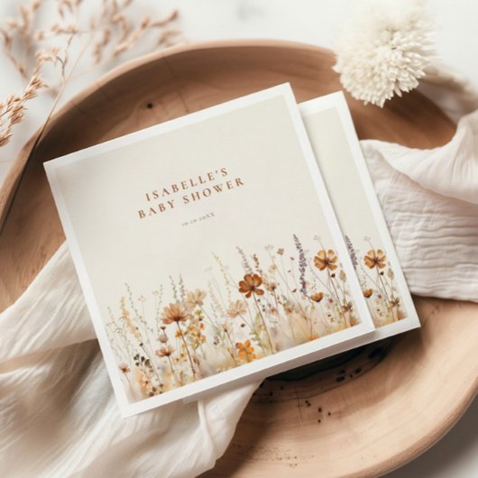 Kinderdusche für die Wildblume im Herbst Serviette