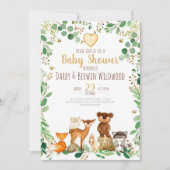 Kinderdusche für Holztiere Einladung (Vorderseite)