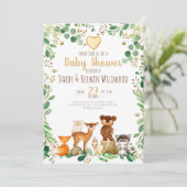 Kinderdusche für Holztiere Einladung (Stehend Vorderseite)