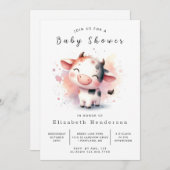 Kinderdusche für Kleinkühe Einladung (Vorne/Hinten)