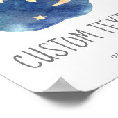 Kinderdusche für Mond und Stars Eigene Textsignatu Poster (Ecke)