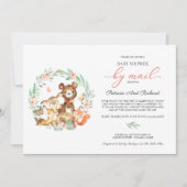 Kinderdusche für niedliche Landtiere (Grünpflanzen Einladung (Vorderseite)