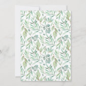 Kinderdusche für niedliche Landtiere (Grünpflanzen Einladung (Rückseite)