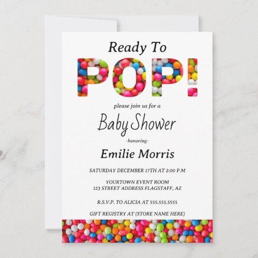 Kinderdusche für Pop Einladung (Vorderseite)