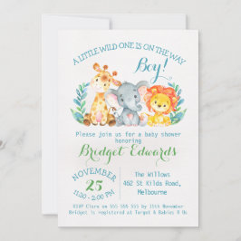 Kinderdusche für Safari Animals Einladung