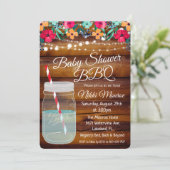 Kinderdusche GRILLEN Mason Jar Einladung (Stehend Vorderseite)