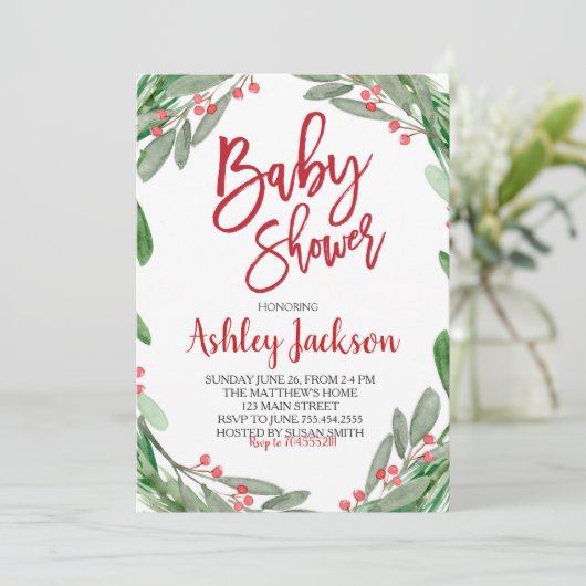 Kinderdusche Grünfläche Einladung (Stehend Vorderseite)