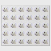 Kinderdusche Halloween Thema Niedliches Party Geschenkpapier (Flach)