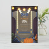 Kinderdusche Herbst unscharfer Bodyanzug Einladung (Stehend Vorderseite)