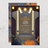 Kinderdusche Herbst unscharfer Bodyanzug Einladung (Vorne/Hinten)