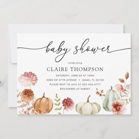 Kinderdusche Herbstdusche Einladung (Vorderseite)