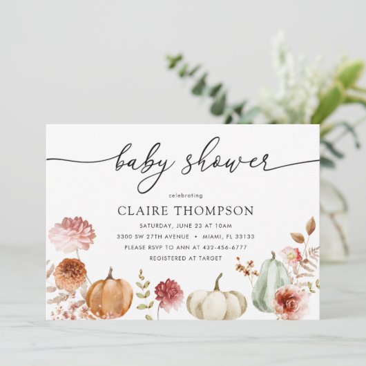 Kinderdusche Herbstdusche Einladung (Stehend Vorderseite)