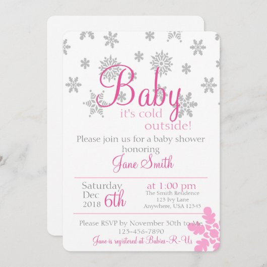 Kinderdusche im Außenbereich Einladung (Vorne/Hinten)