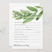 Kinderdusche im Grünen Vorhersagen Spielkarte Einladung (Vorne/Hinten)