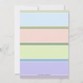 Kinderdusche in Pastel Striping Einladung (Rückseite)