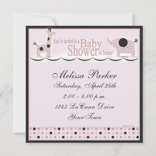 Kinderdusche in Pink Poka Dots Einladung (Vorderseite)