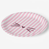 Kinderdusche, Kindermädchen, rosa Streifen Pappteller (Schrägansicht)