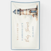 Kinderdusche Leuchtturm Willkommen Banner (Vertikal)