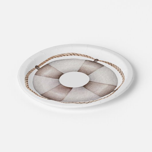 Kinderdusche Lifesaver Pappteller (Schrägansicht)