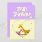 Kinderdusche Lila Einladung (Vorne/Hinten)