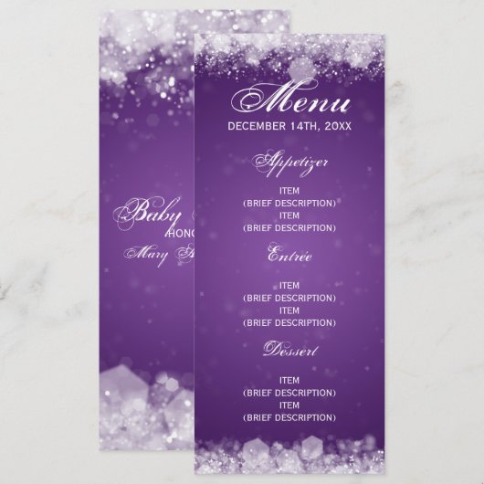 Kinderdusche Lila Einladung (Vorne/Hinten)