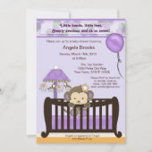 Kinderdusche Lila Einladung (Vorderseite)