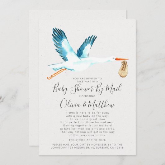 Kinderdusche, meine Mail Einladung (Vorne/Hinten)