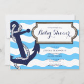 Kinderdusche mit Ankereinladung Einladung (Vorderseite)