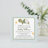 Kinderdusche mit Kindermädchen für Jungen Einladung (Stehend Vorderseite)