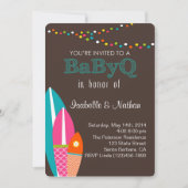 Kinderdusche mit Surfbrettern - BabyQ Baby Einladung (Vorderseite)