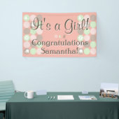 Kinderdusche nach Maß bedruckte rosa braune Punkte Banner (Messeveranstaltung)