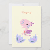 Kinderdusche Niedlich Little Dragon Baby Hatching Einladung (Rückseite)