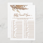 Kinderdusche Pampas Baby Animal Game III Einladung (Vorne/Hinten)