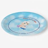 Kinderdusche Pappteller (Schrägansicht)