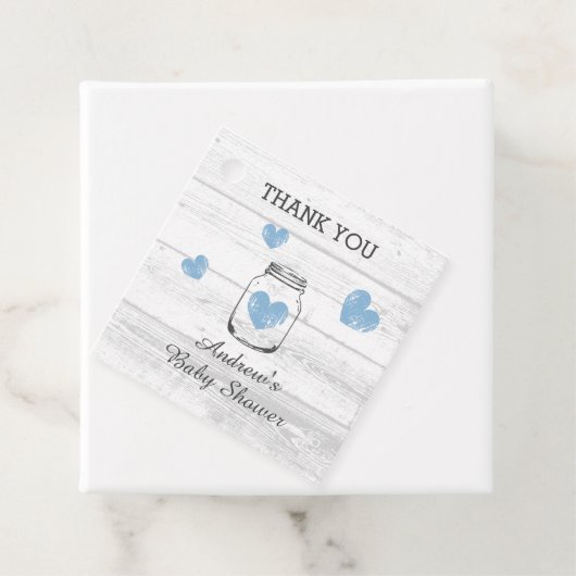 Kinderdusche Party rustikal Holz bezaubernd Geschenkanhänger (Beispiel)