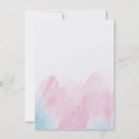 Kinderdusche Pastel Wasserfarbe Einladung (Rückseite)