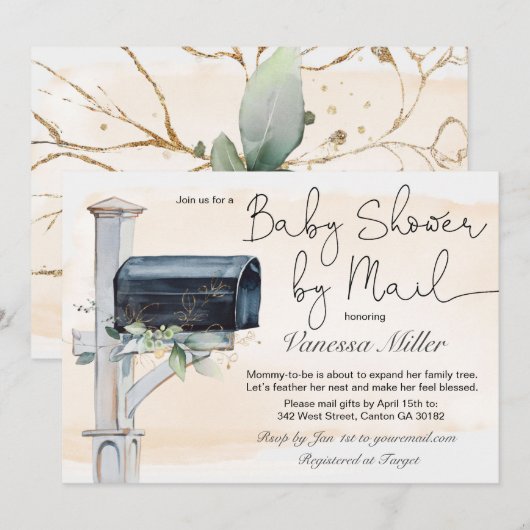 Kinderdusche per Mail Einladung (Vorne/Hinten)