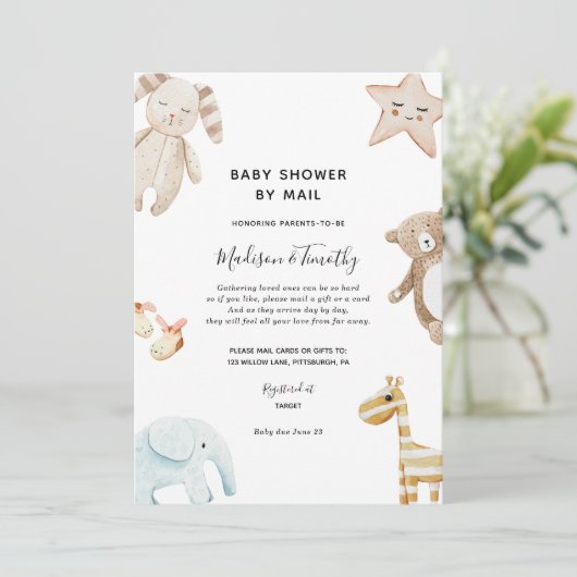 Kinderdusche per Mail - Einladung (Stehend Vorderseite)