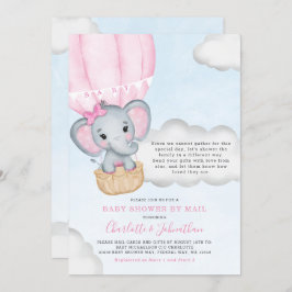 Kinderdusche per Mail rosa Elefant Einladung