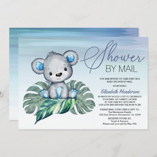 Kinderdusche per Post Einladung (Vorne/Hinten)