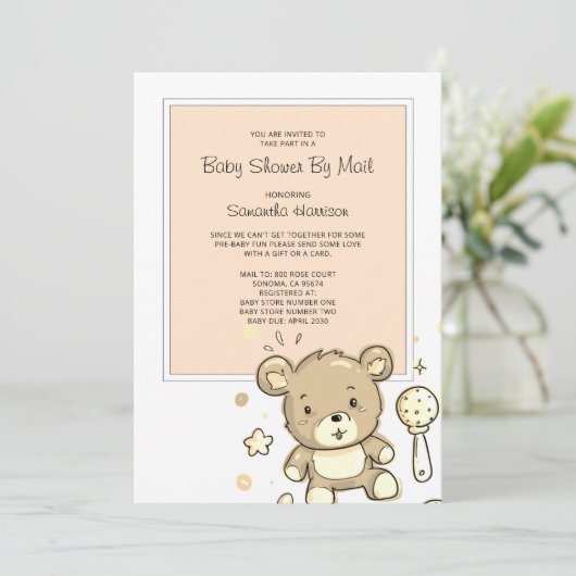 Kinderdusche per Post Einladung (Stehend Vorderseite)