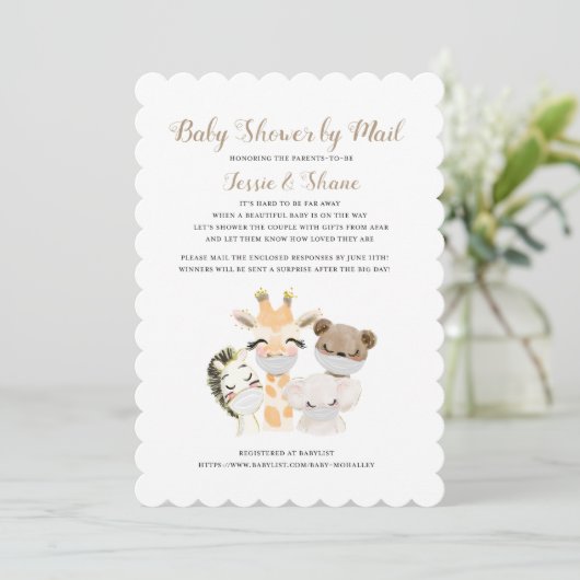 Kinderdusche per Post Einladung (Stehend Vorderseite)